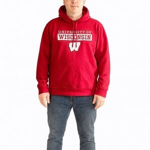Fanatics University of Wisconsin Madison Badgers Red Hooded Sweatshirt Size XL